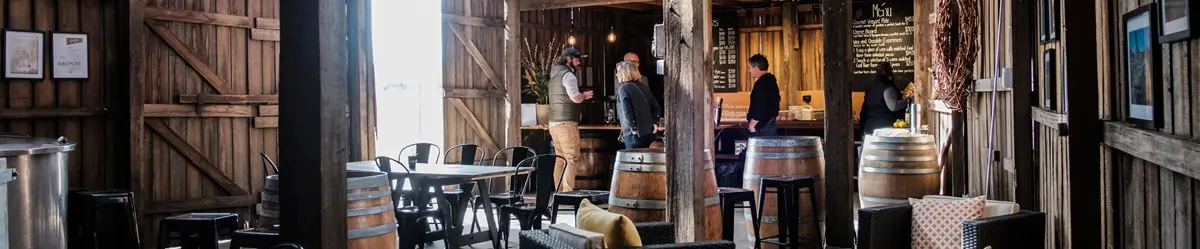 The rustic cellar door at Craigie Knowe Vineyard