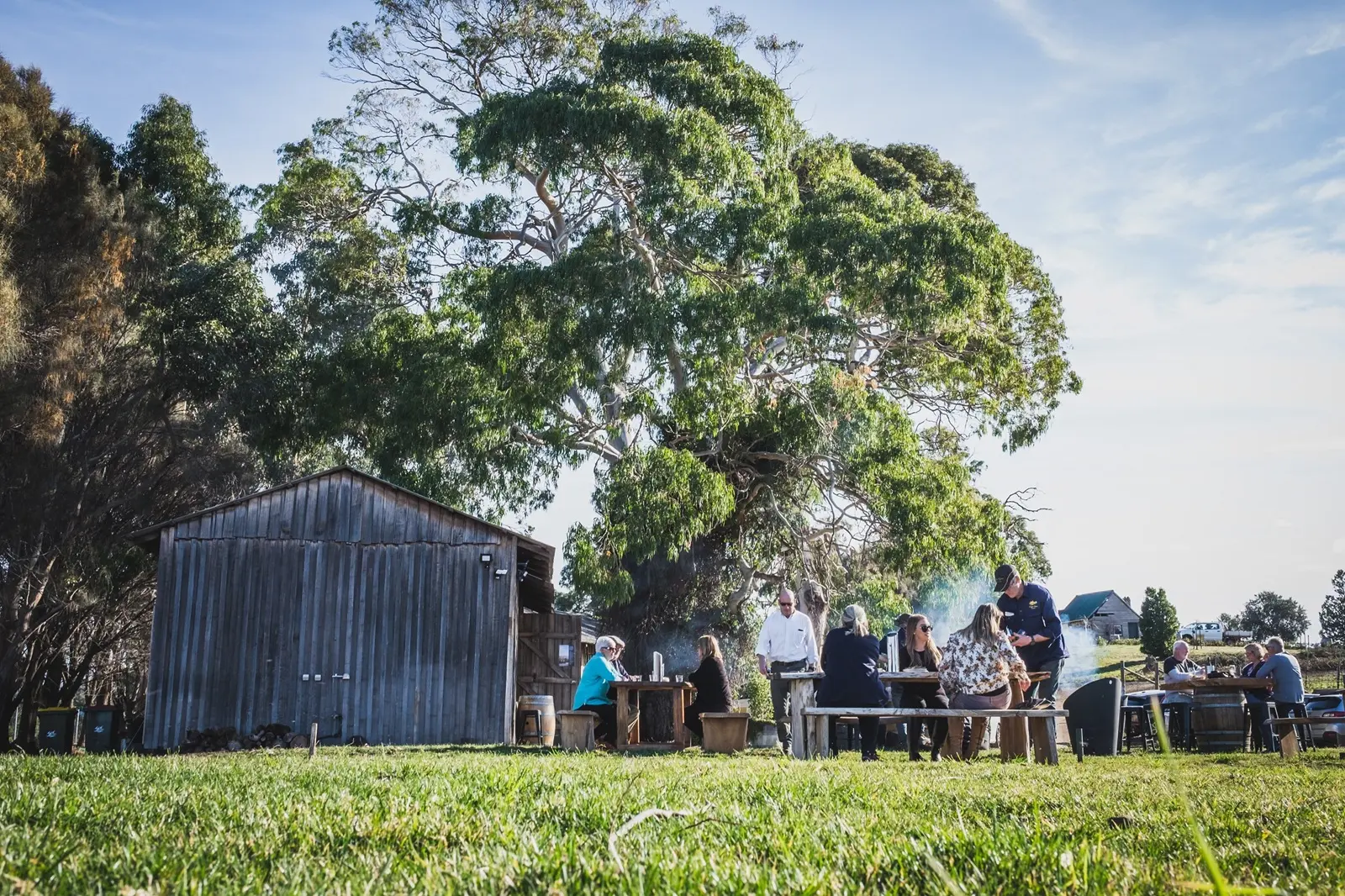 Guests enjoying Craigie Knowe Vineyard on Tasmania's East Coast